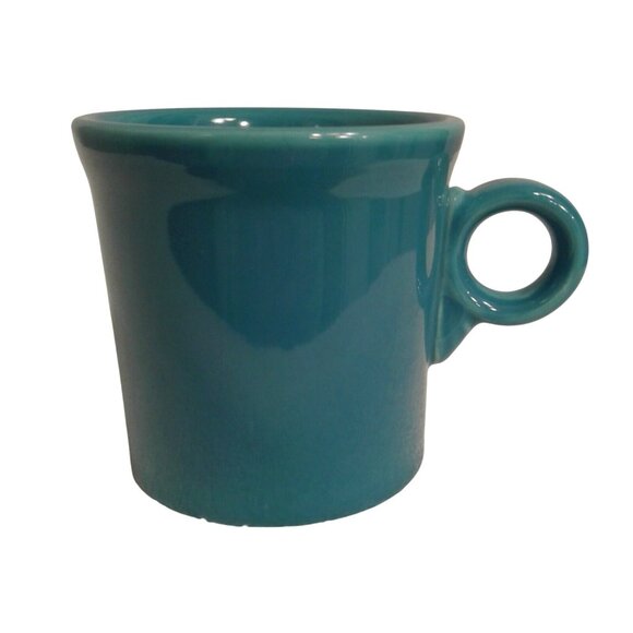 Fiesta Ware HLC USA Coffee Mug O-ring handle Turquoise Peacock Blue Ceramic cup - Picture 1 of 5